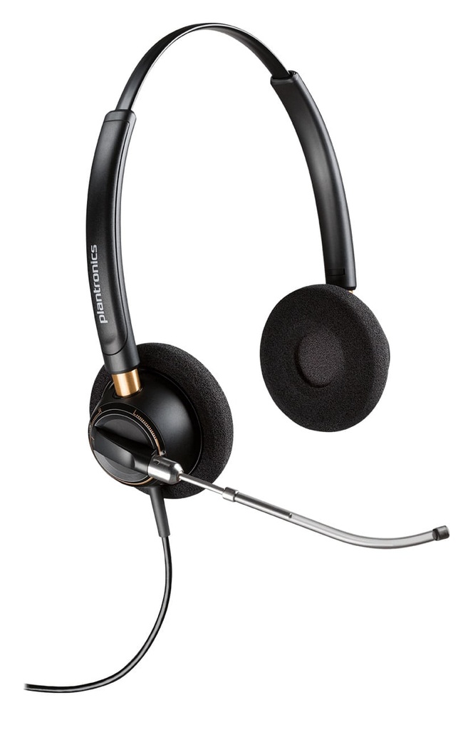 Poly Audífonos Encore Pro HW520V, Biaural, Over-Ear, Negro