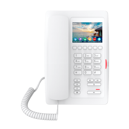 Fanvil H5W Teléfono gama alta para hotel con pantalla a color de 3,5" (blanco/negro) POE WIFI