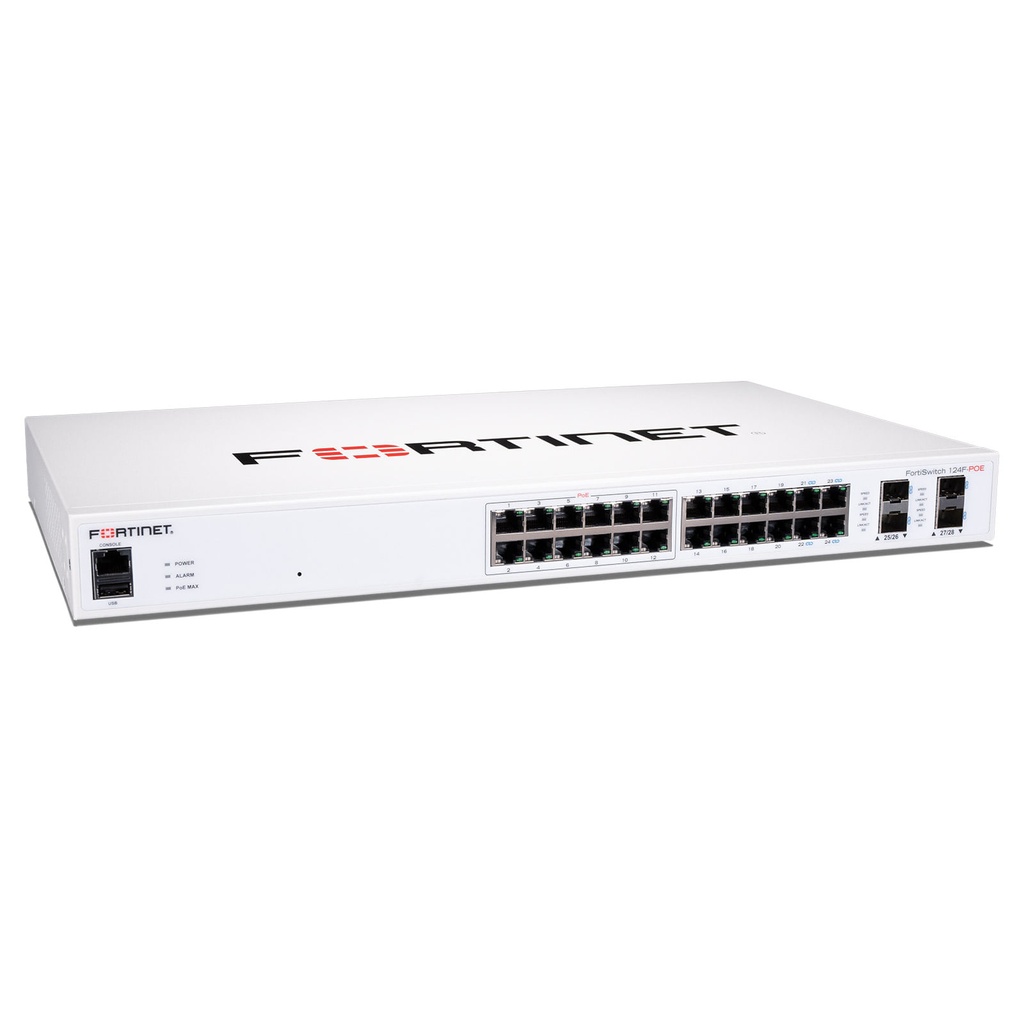 Fortinet FS-124F-POE Switch FortiSwitch 124F-POE administrable PoE+