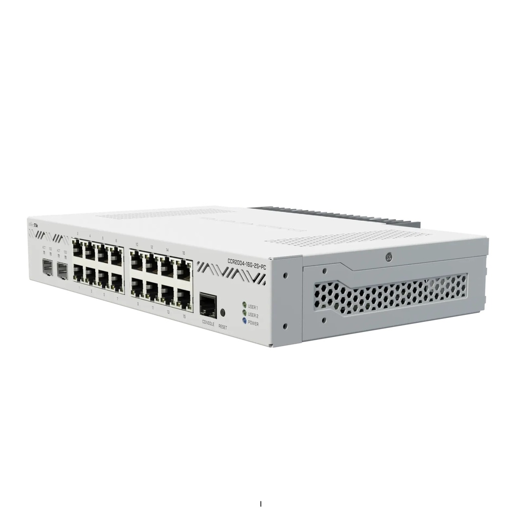 [CCR2004-16G-2S+PC] MikroTik CCR2004-16G-2S+PC Cloud Core Router 16 Gigabit + 2 SFP+ 10G Fanless