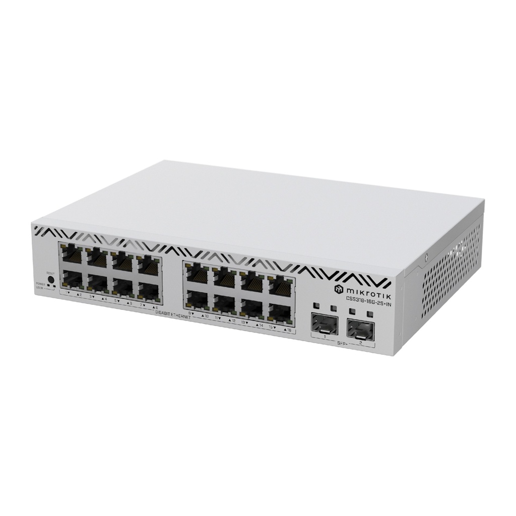 [CSS318-16G-2S+IN] MikroTik CSS318-16G-2S+IN Switch 16 puertos Gigabit + 2 SFP+ 10G