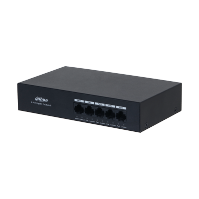Dahua PFS3005-4GT-36 Switch Gigabit económico de 5 puertos con 4 puertos PoE